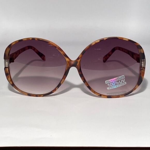0543 Oversized Round Tortoise and Silver Sunglasses NWT main image 4